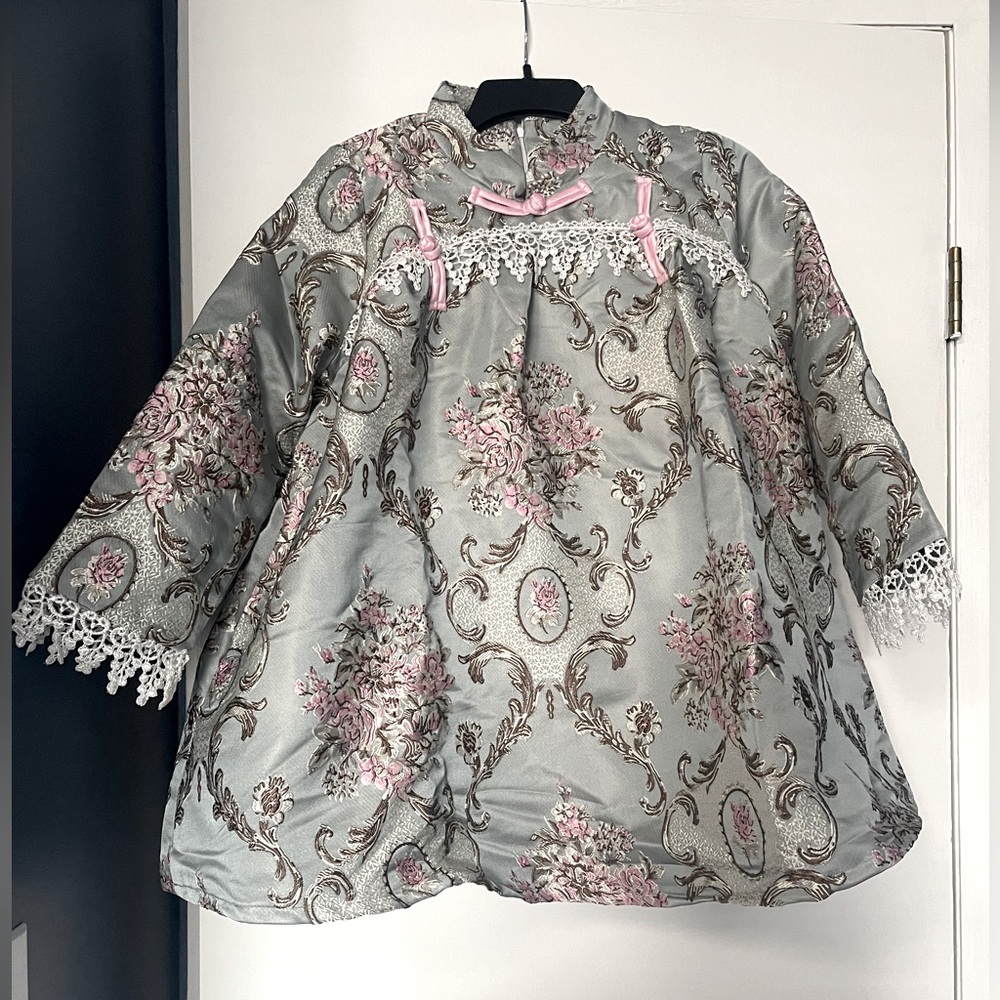 Chinese style smock mini dress